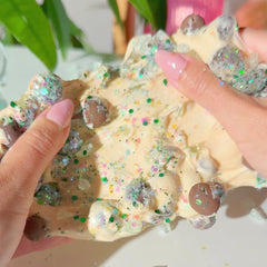 Cococini Cove Cream Colored Pebble Cream Slime Sugarfoam Island Key Lime Scented Slime Fantasies Shop Stretch