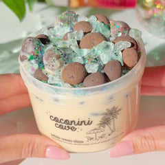 Cococini Cove Cream Colored Pebble Cream Slime Sugarfoam Island Key Lime Scented Slime Fantasies Shop 9oz Front View