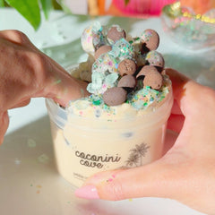 Cococini Cove Cream Colored Pebble Cream Slime Sugarfoam Island Key Lime Scented Slime Fantasies Shop 9 oz Push