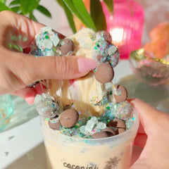 Cococini Cove Cream Colored Pebble Cream Slime Sugarfoam Island Key Lime Scented Slime Fantasies Shop 9 oz Pull