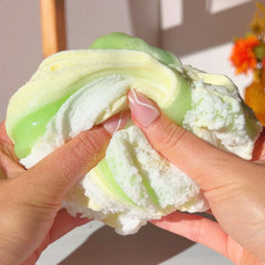 Deluxe Pamper Package Nail Salon Green Yellow White Charm Cloud Dough Slime Slime Fantasies Shop Swirled Squeeze