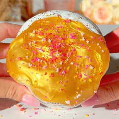 Cleopatras Royal Bath Egypt Gold White DIY Slime Slime Fantasies Shop 9oz Top View