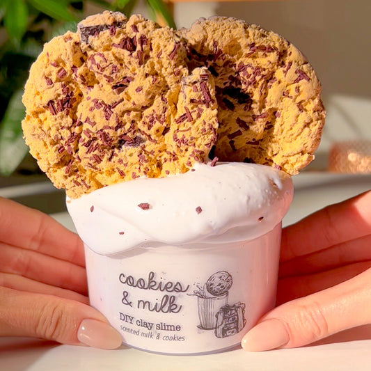Cookies and Milk Fluffy DIY Clay Butte White Brown Slime Fantasies Shop 9oz Front View