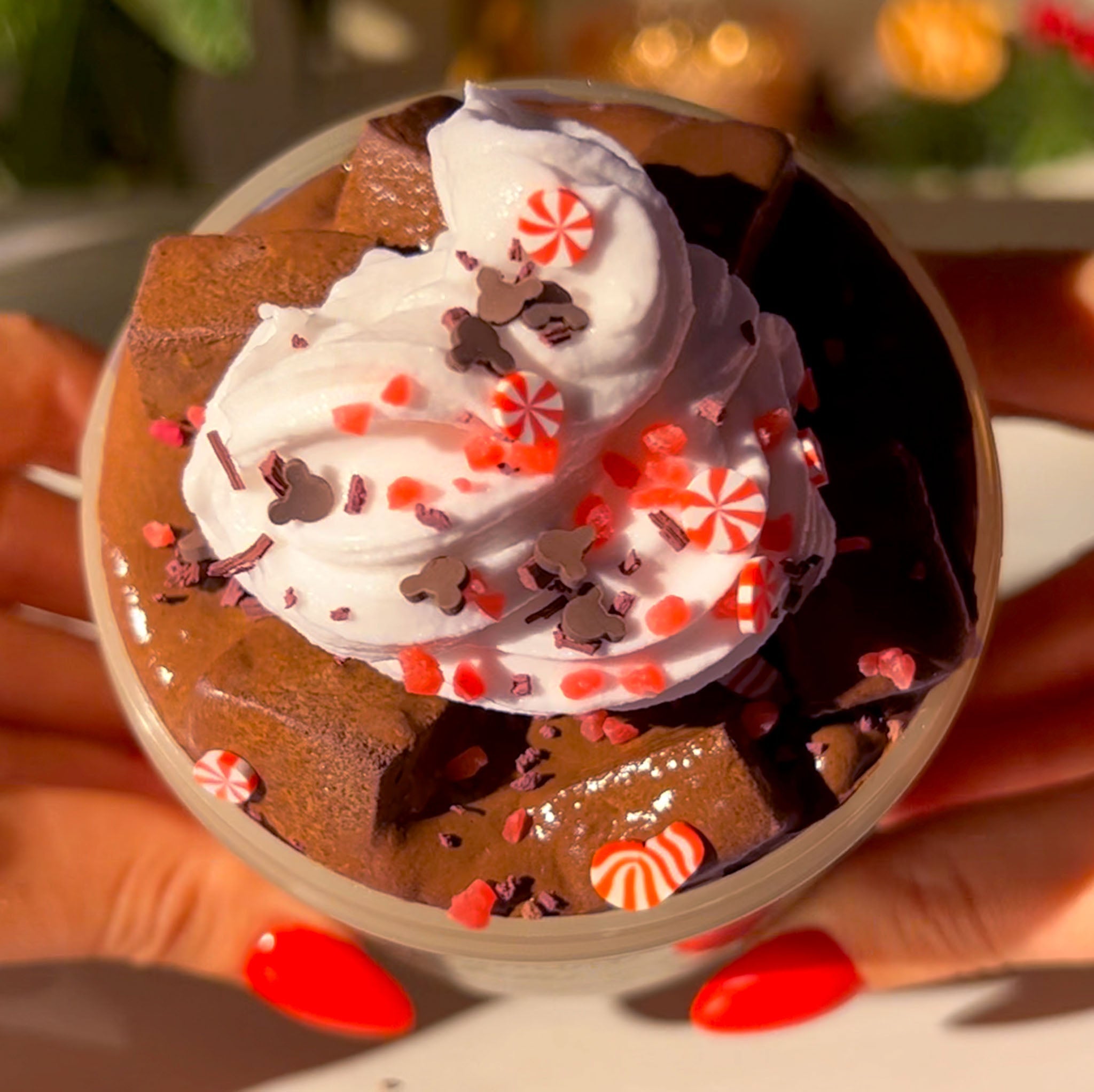 Peppermint Mocha Christmas Winter Jelly Cube Slime Fantasies Shop 9oz Top View