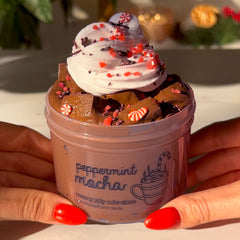 Peppermint Mocha Christmas Winter Jelly Cube Slime Fantasies Shop 9oz Front View