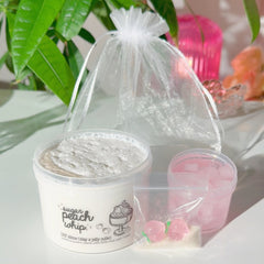 Sugar Peach Whip White Pastel Peach DIY Slay Clear Jelly Cube Slime Sugarfoam Island Fruity Peach Compote Scented Slime Fantasies Shop 9 oz Set