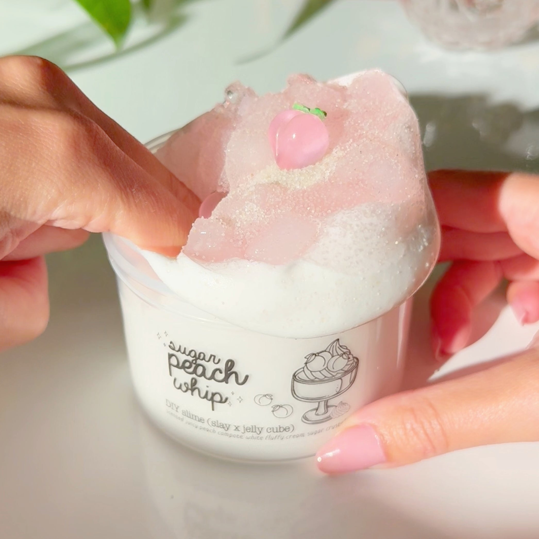 Sugar Peach Whip White Pastel Peach DIY Slay Clear Jelly Cube Slime Sugarfoam Island Fruity Peach Compote Scented Slime Fantasies Shop 9 Sink