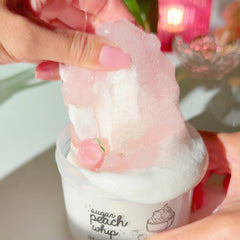 Sugar Peach Whip White Pastel Peach DIY Slay Clear Jelly Cube Slime Sugarfoam Island Fruity Peach Compote Scented Slime Fantasies Shop 9 oz Pull