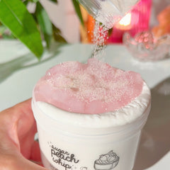 Sugar Peach Whip White Pastel Peach DIY Slay Clear Jelly Cube Slime Sugarfoam Island Fruity Peach Compote Scented Slime Fantasies Shop Sugar Assembly