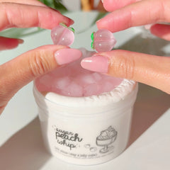 Sugar Peach Whip White Pastel Peach DIY Slay Clear Jelly Cube Slime Sugarfoam Island Fruity Peach Compote Scented Slime Fantasies Shop Peach Charms