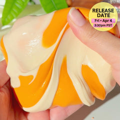 Thai Iced Tea Orange Chewy Thick and Glossy Slime Fantasies Shop Assembly Condensed Milk Swirling