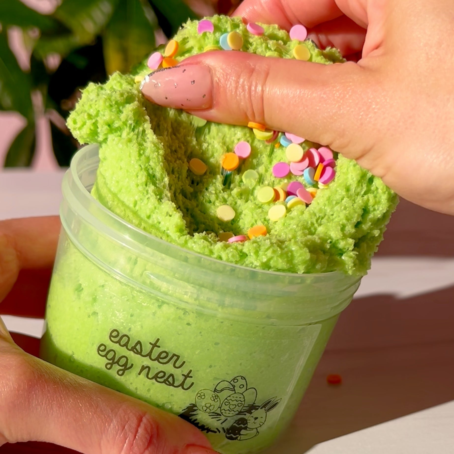 Easter Egg Nest Green Snow Fizz Slime Easter Slime Fantasies Shop 9oz Pull