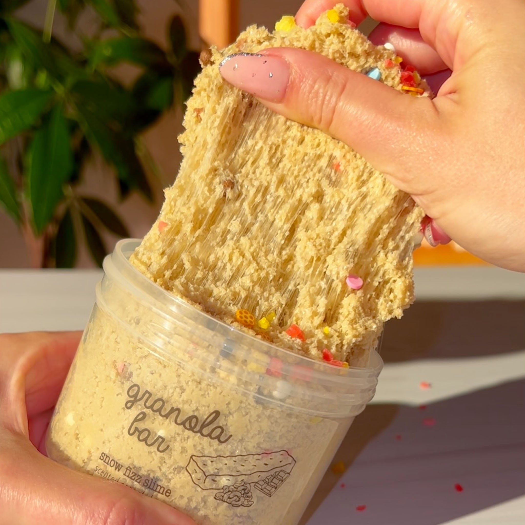 Granola Bar Brown Rainbow Snow Fizz Slime Emergency Kit Fantasies Shop 9oz Pull 2