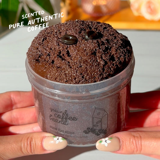 Ground Coffee Beans Brown Snow Fizz Slime Cozy Coffee Shop Slime Fantasies Shop 9oz Front View