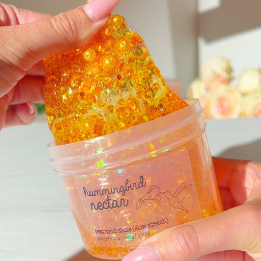 Hummingbird Nectar Enchanted Garden Orange Golden Bead Bomb Slime Slime Fantasies Shop 9oz Pull