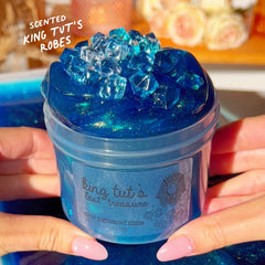 King Tuts Lost Treasure Egypt Blue Lapis Lazuli Clear Pigmented Slime Slime Fantasies Shop 9oz Front View