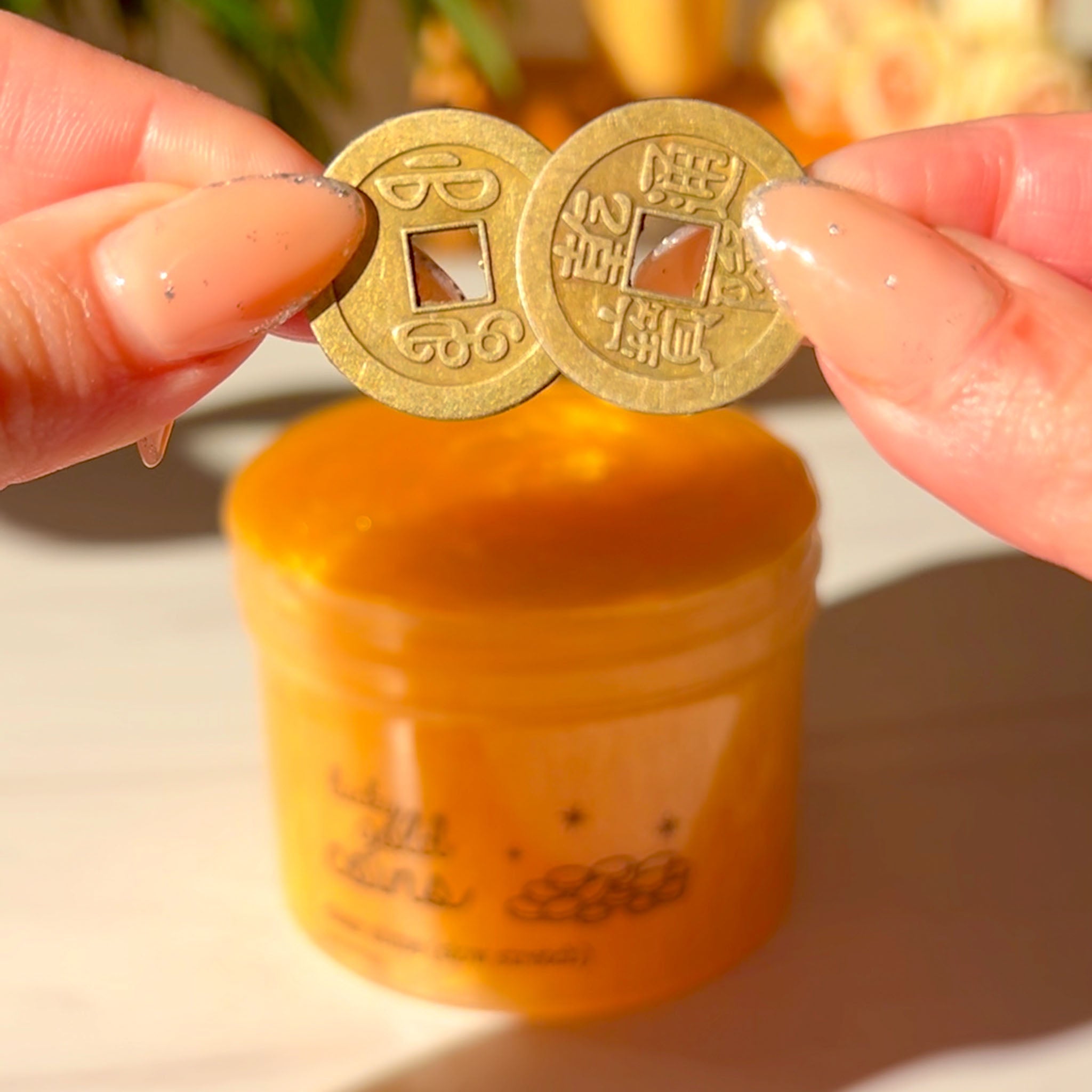 Lucky Gold Coins Clear Unscented Slime Fantasies Shop 9oz Front View Coins