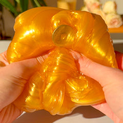 Lucky Gold Coins Clear Unscented Slime Fantasies Shop Coin Squish