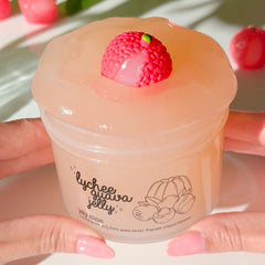 Lychee Guava Jelly Light Peachy Jelly Slime Sugarfoam Island Fruity Scented Slime Fantasies Shop 9oz Front View