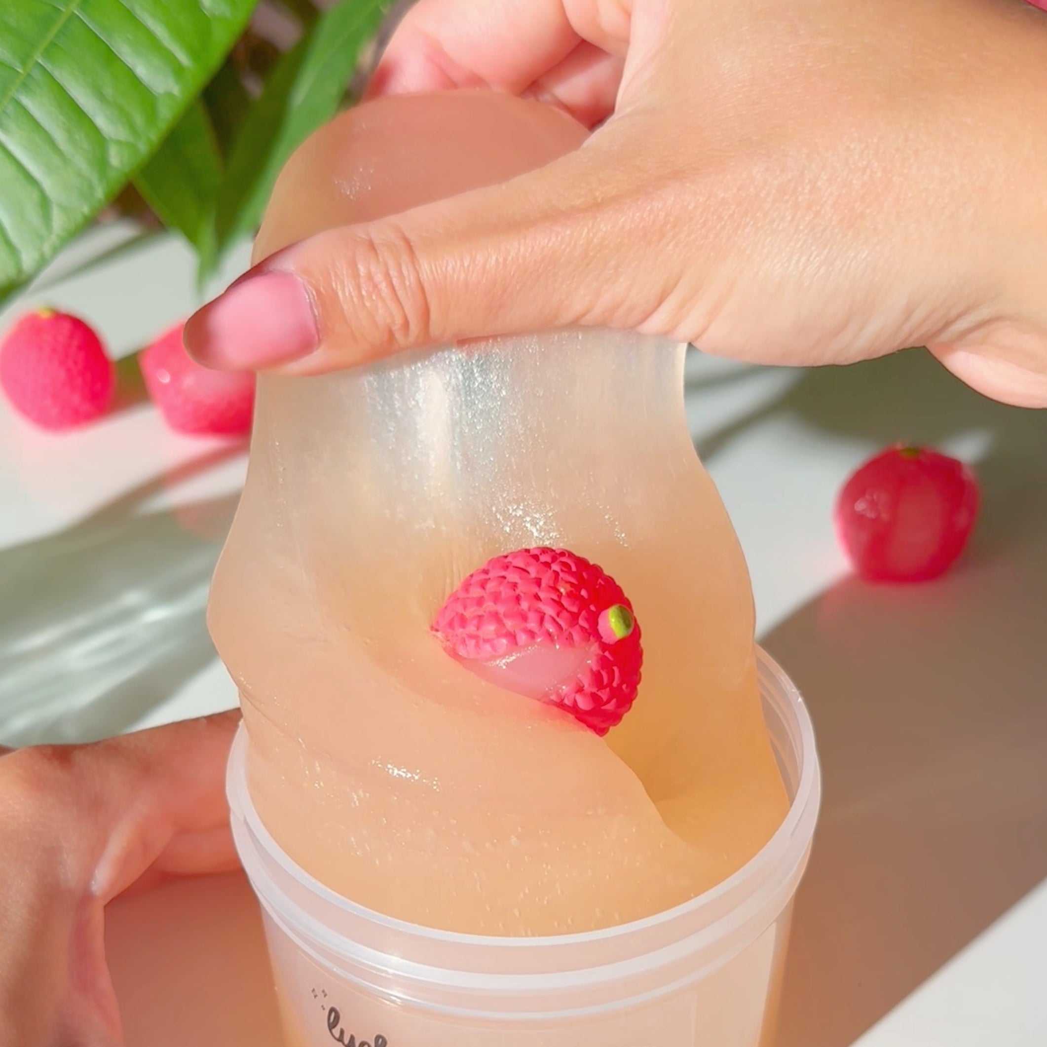 Lychee Guava Jelly Light Peachy Jelly Slime Sugarfoam Island Fruity Scented Slime Fantasies Shop 9 oz Pull