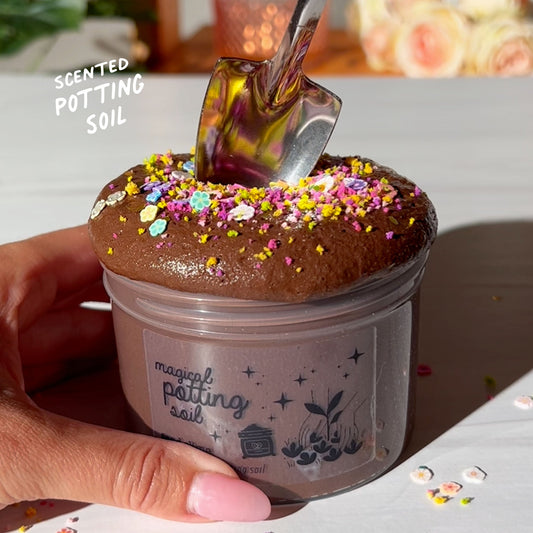 Magical Potting Soil Enchanted Garden Brown Rainbow Sand Slime Slime Fantasies Shop 9oz Shovel Push