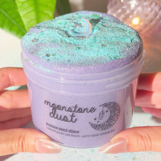 Moonstone Dust Violet Pastel Blue Pumice Sand Slime Slime Fantasies Shop 9oz Front View