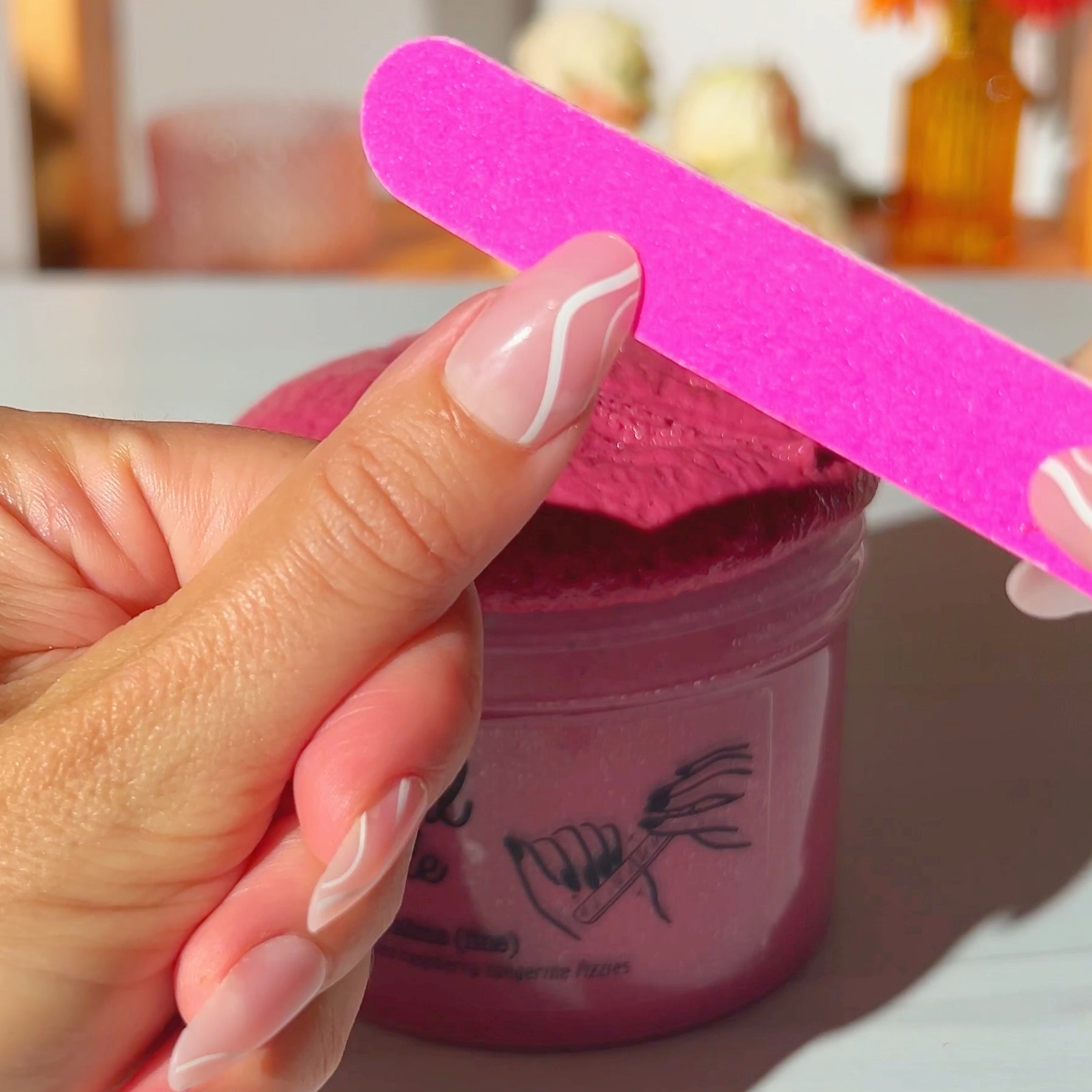 Nail File Nail Salon Magenta Red Pink Sand Slime Slime Fantasies Shop 9oz Charm