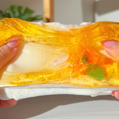 Orange Blossom Raindrop Soil Enchanted Garden Orange White Cloud Creme Slime Slime Fantasies Shop Stretch