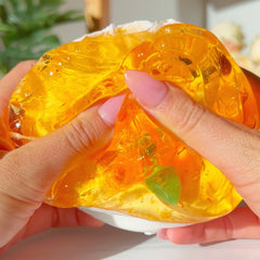Orange Blossom Raindrop Soil Enchanted Garden Orange White Cloud Creme Slime Slime Fantasies Shop Squeeze