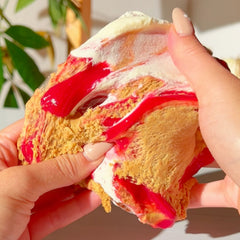 Raspberry Crumble Coffee Cake Pink Beige White Cloud Creme Slime Cozy Coffee Shop Slime Fantasies Shop Swipe