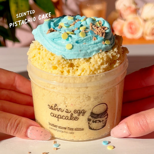 Robins Egg Cupcake Blue Cake Butter Snow Fizz Slime Easter Slime Fantasies Shop 9oz Front View