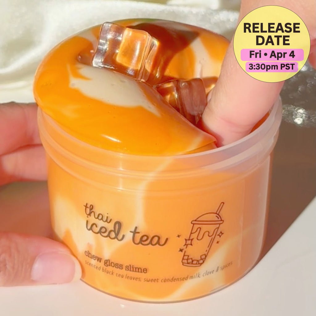 Thai Iced Tea Orange Chewy Thick and Glossy Slime Fantasies Shop 9oz Sink