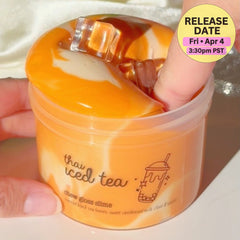 Thai Iced Tea Orange Chewy Thick and Glossy Slime Fantasies Shop 9oz Sink