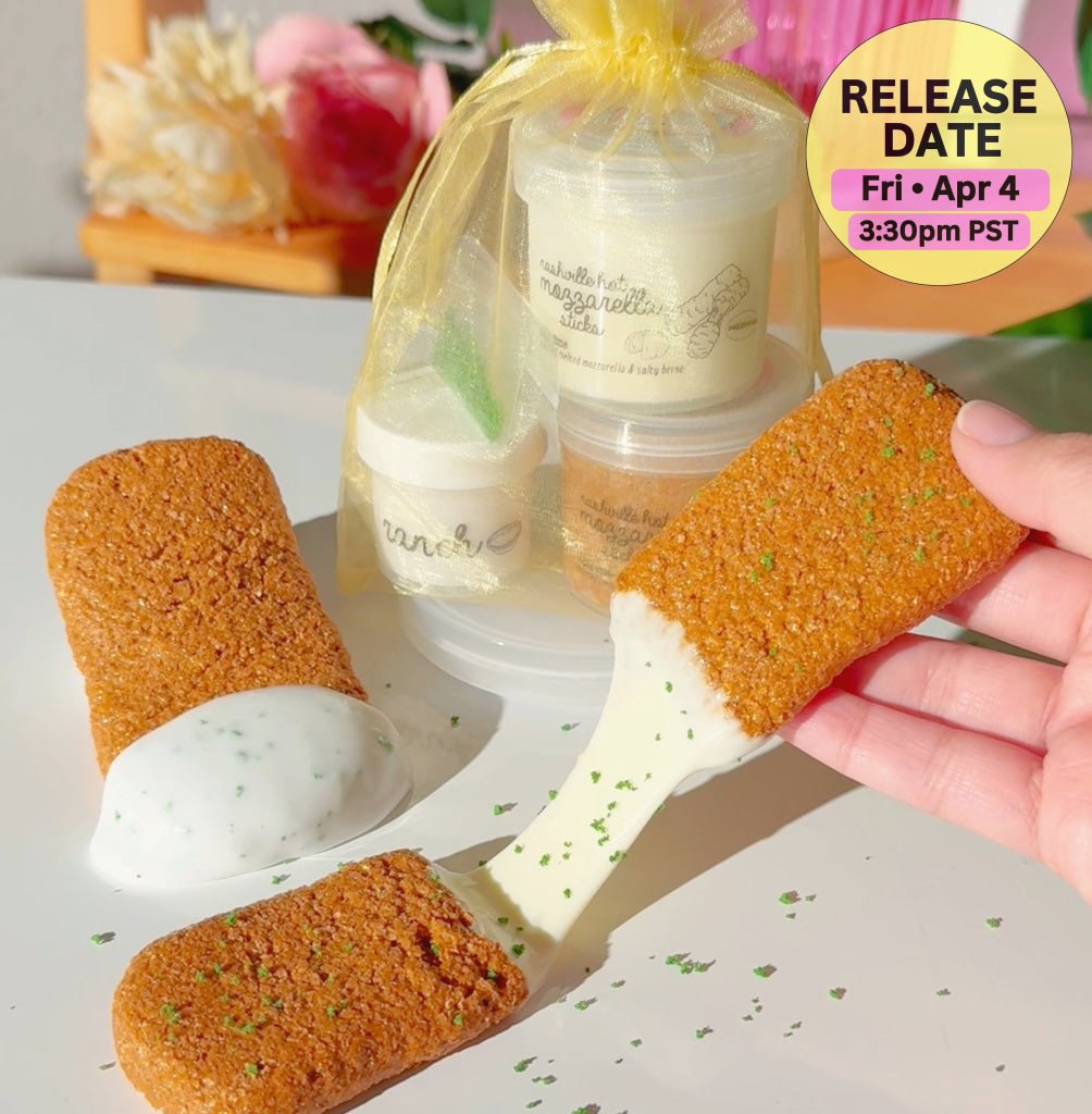 Nashville Hot Mozzarella Sticks Savory DIY Slime Kit Slime Fantasies Shop Front View Cheese Pull With Herbs