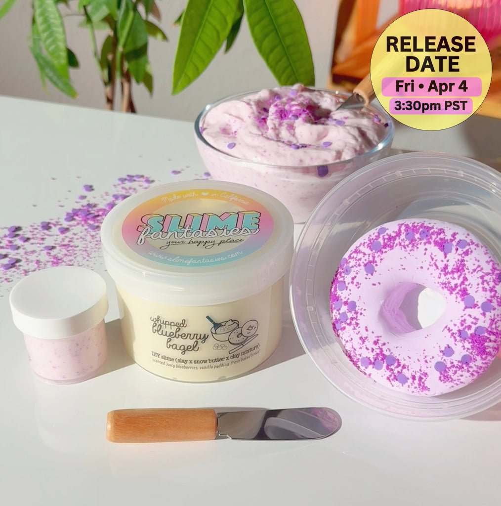 Whipped Blueberry Bagel Purple DIY Clay Butter Slime Fantasies Shop 9oz Set Components