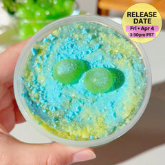 Sour Patch Grapes Blue Green Sand Fizz Slime Fantasies Shop 9oz Top View