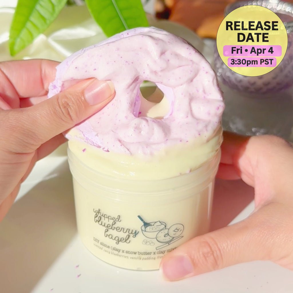 Whipped Blueberry Bagel Purple DIY Clay Butter Slime Fantasies Shop Clay Bagel Squish