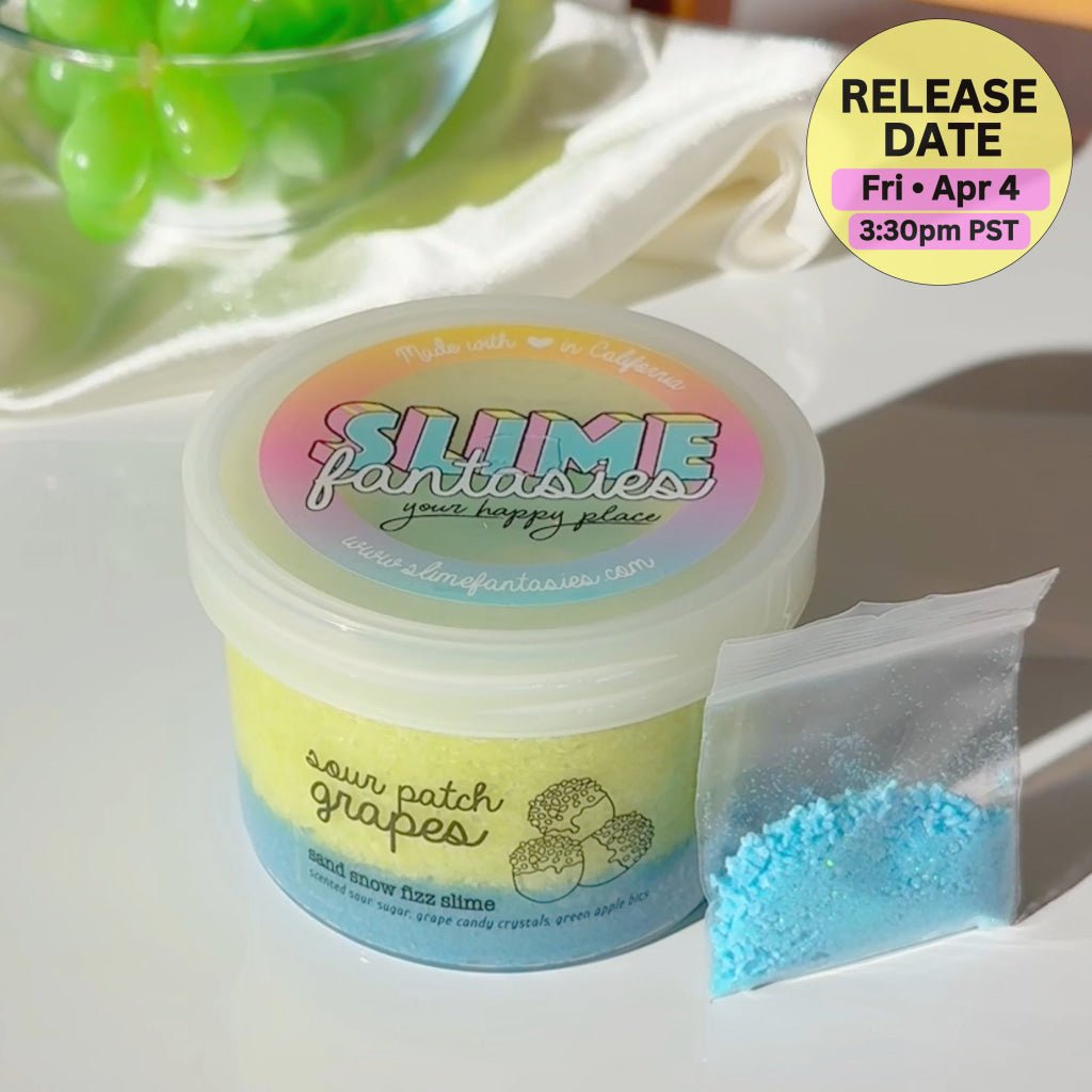 Sour Patch Grapes Blue Green Sand Fizz Slime Fantasies Shop 9oz Components