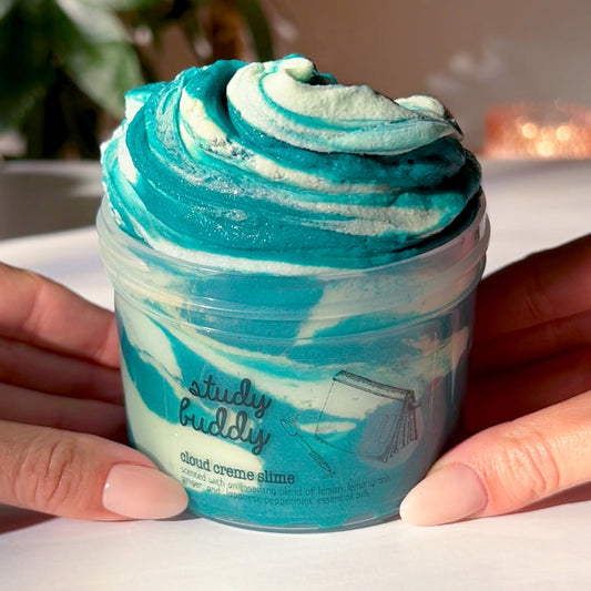Study Buddy Cloud Creme Green Pastel Scented Slime Fantasies Shop 9oz Front View
