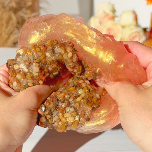 Sunset Over the Nile River Egypt Orange Amber Gravel Slime Slime Fantasies Shop Squeeze