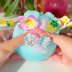 The Blue Lagoon Turquoise Icee Slime Sugarfoam Island Fruity Pineapple Scented Slime Fantasies Shop Unboxed Squeeze