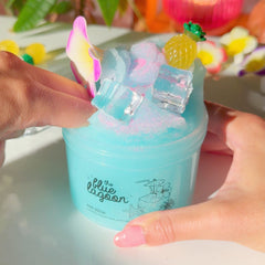 The Blue Lagoon Turquoise Icee Slime Sugarfoam Island Fruity Pineapple Scented Slime Fantasies Shop 9 oz Push
