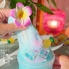 The Blue Lagoon Turquoise Icee Slime Sugarfoam Island Fruity Pineapple Scented Slime Fantasies Shop 9 oz Pull
