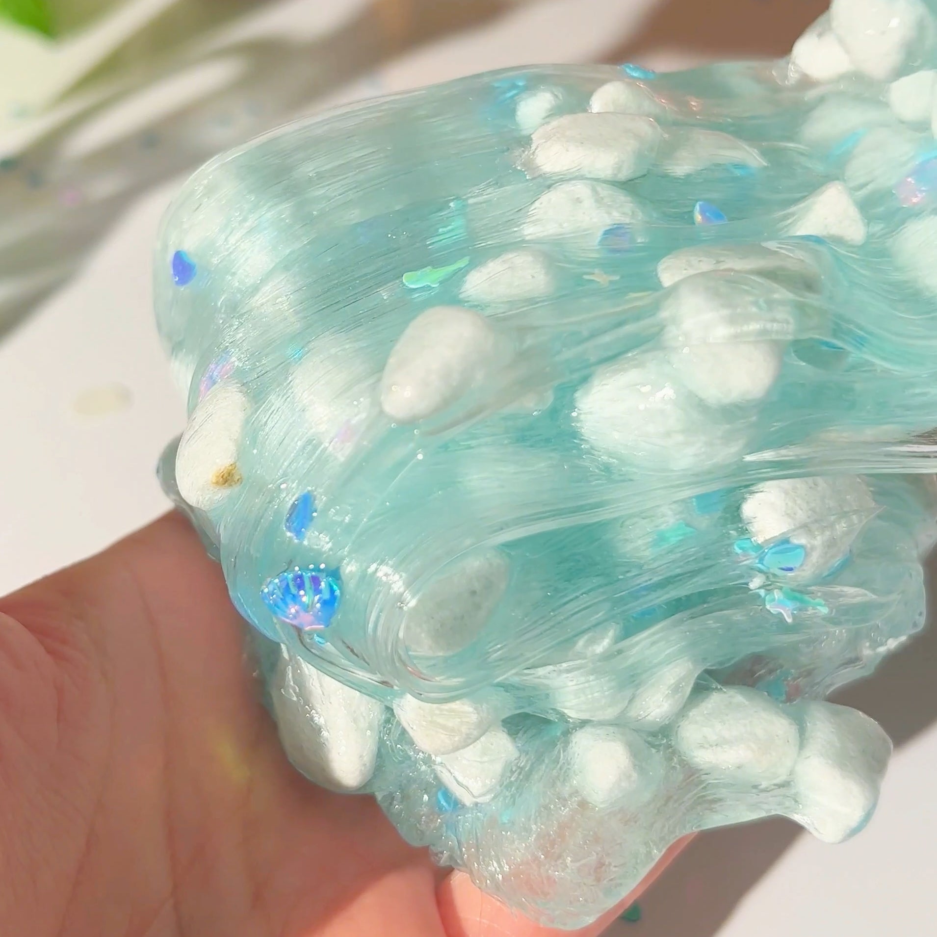 The Sound of the Ocean Blue Large Perlite Crunchy Clear Slime Fantasies Shop Drizzle