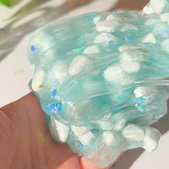 The Sound of the Ocean Blue Large Perlite Crunchy Clear Slime Fantasies Shop Drizzle