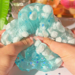 The Sound of the Ocean Blue Large Perlite Crunchy Clear Slime Fantasies Shop Mixed Squeeze
