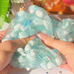 The Sound of the Ocean Blue Large Perlite Crunchy Clear Slime Fantasies Shop Final Squeeze