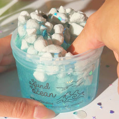 The Sound of the Ocean Blue Large Perlite Crunchy Clear Slime Fantasies Shop 9 oz Push