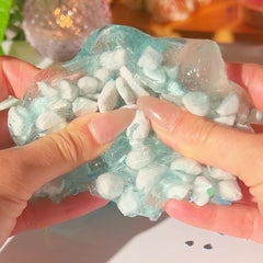 The Sound of the Ocean Blue Large Perlite Crunchy Clear Slime Fantasies Shop Squeeze
