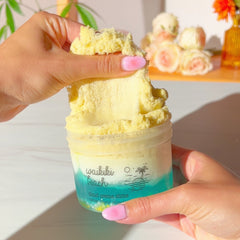 Waikiki Beach Ocean Layered Cloud Creme Clear Slime Fantasies Shop 9oz Front View Pull
